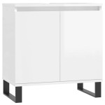 vidaXL Dulap de baie, alb extralucios, 58x33x60 cm, lemn prelucrat vidaXL Dulap de baie, alb extralucios, 58x33x60 cm, lemn prelucrat