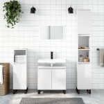 vidaXL Dulap de baie, alb extralucios, 58x33x60 cm, lemn prelucrat vidaXL Dulap de baie, alb extralucios, 58x33x60 cm, lemn prelucrat