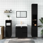 vidaXL Dulap de baie, negru, 65x33x60 cm, lemn prelucrat vidaXL Dulap de baie, negru, 65x33x60 cm, lemn prelucrat