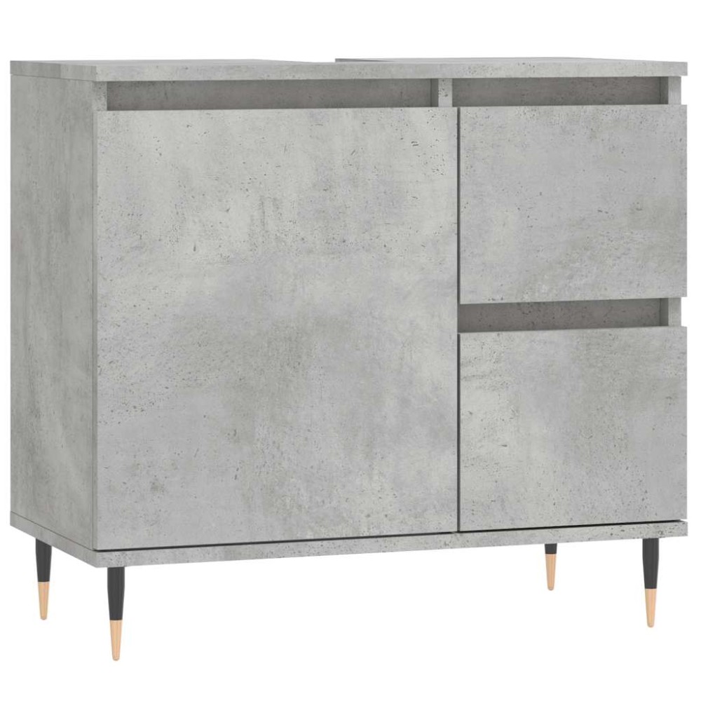 vidaXL Dulap de baie, gri beton, 65x33x60 cm, lemn prelucrat