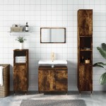 vidaXL Dulap de baie, stejar afumat, 65x33x60 cm, lemn prelucrat vidaXL Dulap de baie, stejar afumat, 65x33x60 cm, lemn prelucrat