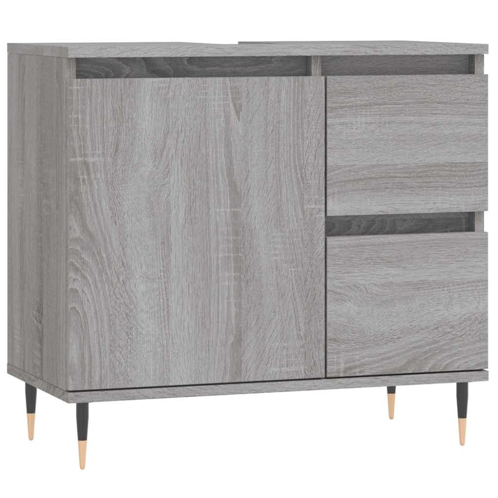 vidaXL Dulap de baie, gri sonoma, 65x33x60 cm, lemn prelucrat