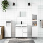 vidaXL Dulap de baie, alb extralucios, 65x33x60 cm, lemn prelucrat vidaXL Dulap de baie, alb extralucios, 65x33x60 cm, lemn prelucrat
