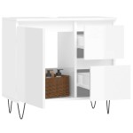 vidaXL Dulap de baie, alb extralucios, 65x33x60 cm, lemn prelucrat vidaXL Dulap de baie, alb extralucios, 65x33x60 cm, lemn prelucrat