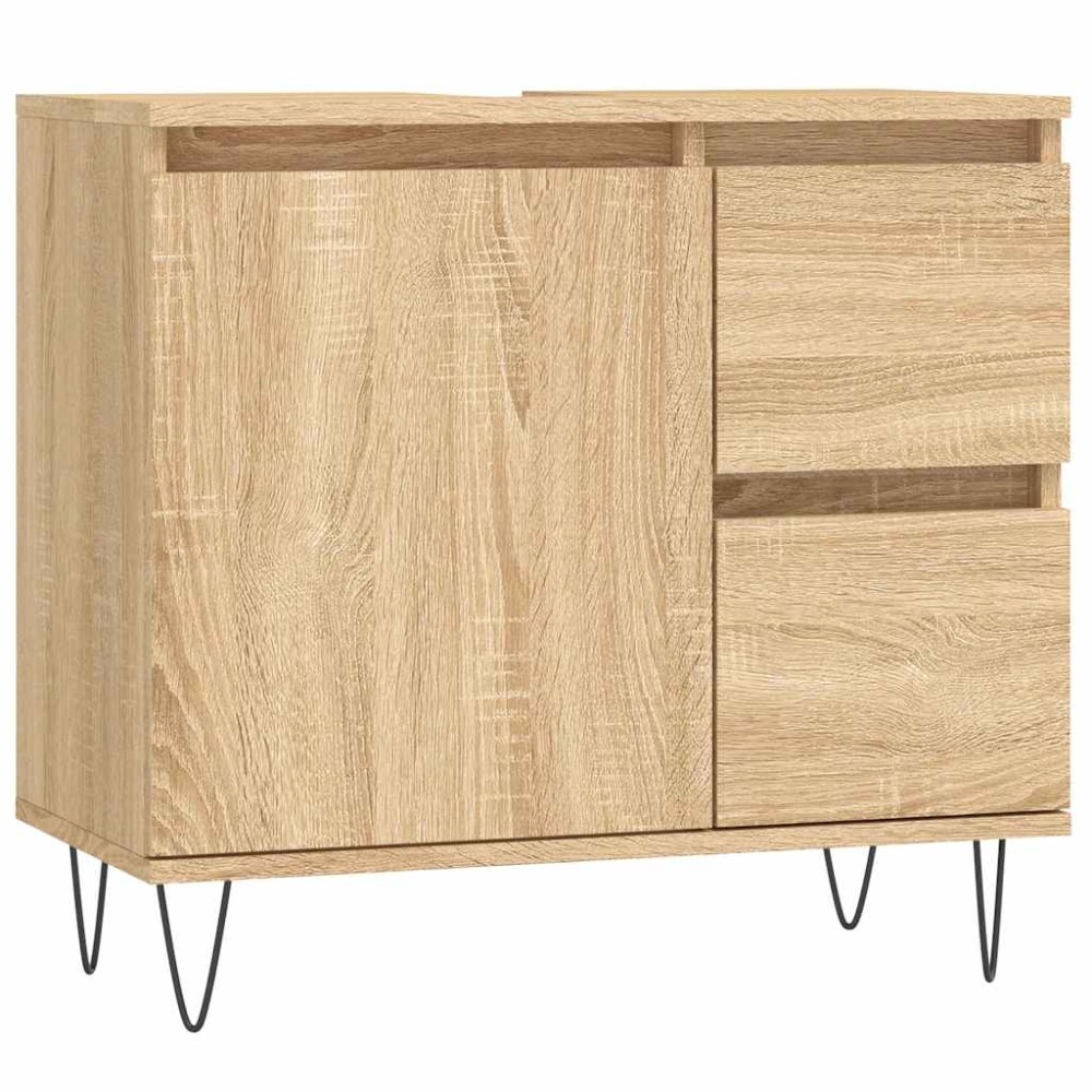 vidaXL Dulap de baie, stejar sonoma, 65x33x60 cm, lemn prelucrat