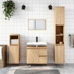 vidaXL Dulap de baie, stejar sonoma, 65x33x60 cm, lemn prelucrat vidaXL Dulap de baie, stejar sonoma, 65x33x60 cm, lemn prelucrat