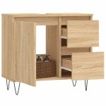 vidaXL Dulap de baie, stejar sonoma, 65x33x60 cm, lemn prelucrat vidaXL Dulap de baie, stejar sonoma, 65x33x60 cm, lemn prelucrat