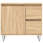 vidaXL Dulap de baie, stejar sonoma, 65x33x60 cm, lemn prelucrat vidaXL Dulap de baie, stejar sonoma, 65x33x60 cm, lemn prelucrat