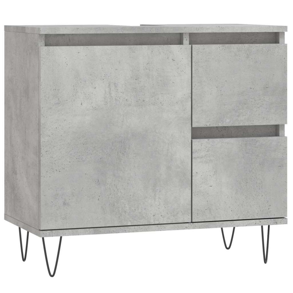 vidaXL Dulap de baie, gri beton, 65x33x60 cm, lemn prelucrat