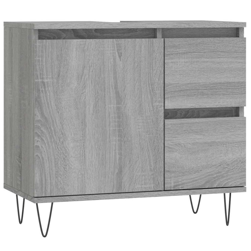 vidaXL Dulap de baie, gri sonoma, 65x33x60 cm, lemn prelucrat