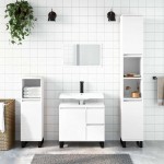 vidaXL Dulap de baie, alb, 65x33x60 cm, lemn prelucrat vidaXL Dulap de baie, alb, 65x33x60 cm, lemn prelucrat