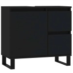 vidaXL Dulap de baie, negru, 65x33x60 cm, lemn prelucrat
