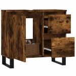 vidaXL Dulap de baie, stejar afumat, 65x33x60 cm, lemn prelucrat