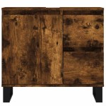 vidaXL Dulap de baie, stejar afumat, 65x33x60 cm, lemn prelucrat