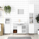 vidaXL Dulap pentru baie, alb, 80x33x60 cm, lemn compozit vidaXL Dulap pentru baie, alb, 80x33x60 cm, lemn compozit