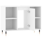 vidaXL Dulap pentru baie, alb, 80x33x60 cm, lemn compozit vidaXL Dulap pentru baie, alb, 80x33x60 cm, lemn compozit
