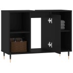 vidaXL Dulap pentru baie, negru, 80x33x60 cm, lemn compozit vidaXL Dulap pentru baie, negru, 80x33x60 cm, lemn compozit