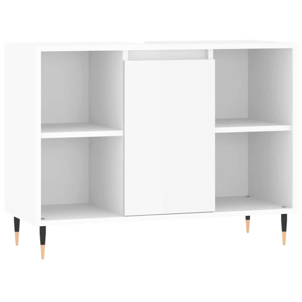 vidaXL Dulap pentru baie, alb extralucios, 80x33x60 cm, lemn compozit