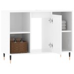 vidaXL Dulap pentru baie, alb extralucios, 80x33x60 cm, lemn compozit vidaXL Dulap pentru baie, alb extralucios, 80x33x60 cm, lemn compozit