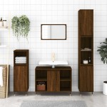 vidaXL Dulap pentru baie, stejar maro, 80x33x60 cm, lemn compozit vidaXL Dulap pentru baie, stejar maro, 80x33x60 cm, lemn compozit