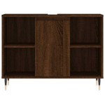 vidaXL Dulap pentru baie, stejar maro, 80x33x60 cm, lemn compozit vidaXL Dulap pentru baie, stejar maro, 80x33x60 cm, lemn compozit
