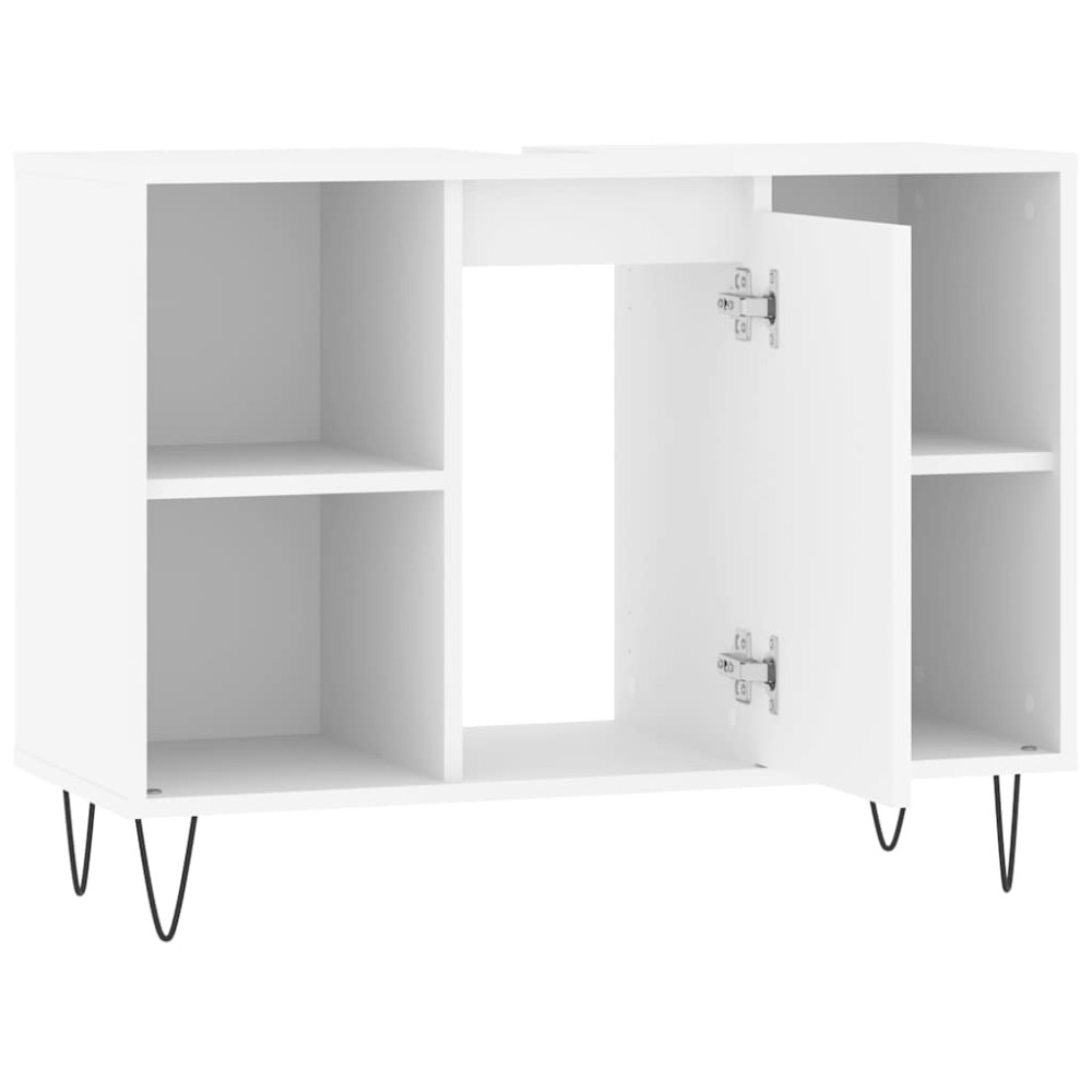vidaXL Dulap pentru baie, alb, 80x33x60 cm, lemn compozit