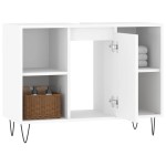 vidaXL Dulap pentru baie, alb, 80x33x60 cm, lemn compozit vidaXL Dulap pentru baie, alb, 80x33x60 cm, lemn compozit