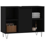 vidaXL Dulap pentru baie, negru, 80x33x60 cm, lemn compozit vidaXL Dulap pentru baie, negru, 80x33x60 cm, lemn compozit