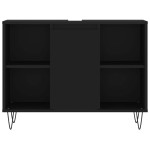 vidaXL Dulap pentru baie, negru, 80x33x60 cm, lemn compozit vidaXL Dulap pentru baie, negru, 80x33x60 cm, lemn compozit