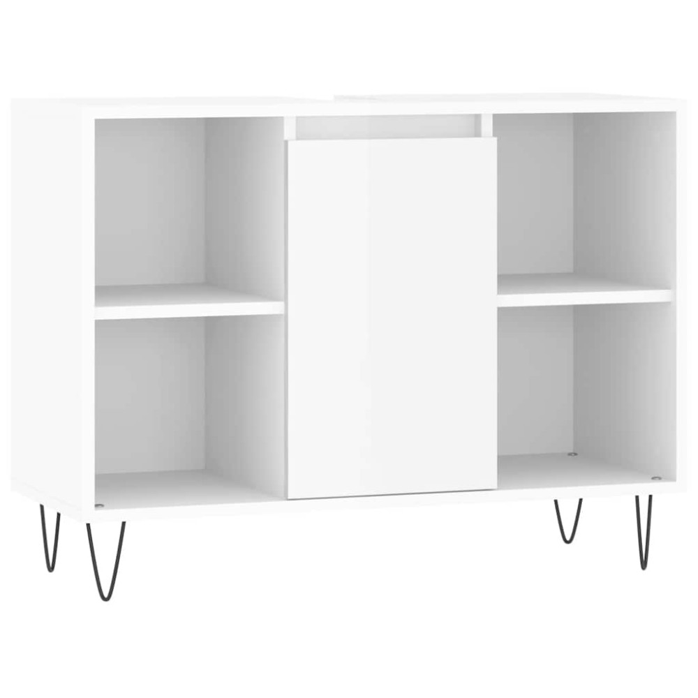 vidaXL Dulap pentru baie, alb extralucios, 80x33x60 cm, lemn compozit