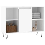 vidaXL Dulap pentru baie, alb extralucios, 80x33x60 cm, lemn compozit vidaXL Dulap pentru baie, alb extralucios, 80x33x60 cm, lemn compozit