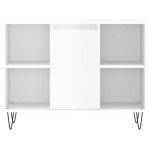 vidaXL Dulap pentru baie, alb extralucios, 80x33x60 cm, lemn compozit vidaXL Dulap pentru baie, alb extralucios, 80x33x60 cm, lemn compozit