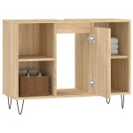 vidaXL Dulap pentru baie, stejar sonoma, 80x33x60 cm, lemn compozit vidaXL Dulap pentru baie, stejar sonoma, 80x33x60 cm, lemn compozit