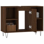 vidaXL Dulap pentru baie, stejar maro, 80x33x60 cm, lemn compozit vidaXL Dulap pentru baie, stejar maro, 80x33x60 cm, lemn compozit