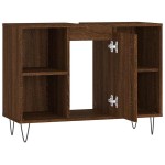 vidaXL Dulap pentru baie, stejar maro, 80x33x60 cm, lemn compozit vidaXL Dulap pentru baie, stejar maro, 80x33x60 cm, lemn compozit