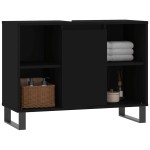vidaXL Dulap pentru baie, negru, 80x33x60 cm, lemn compozit vidaXL Dulap pentru baie, negru, 80x33x60 cm, lemn compozit