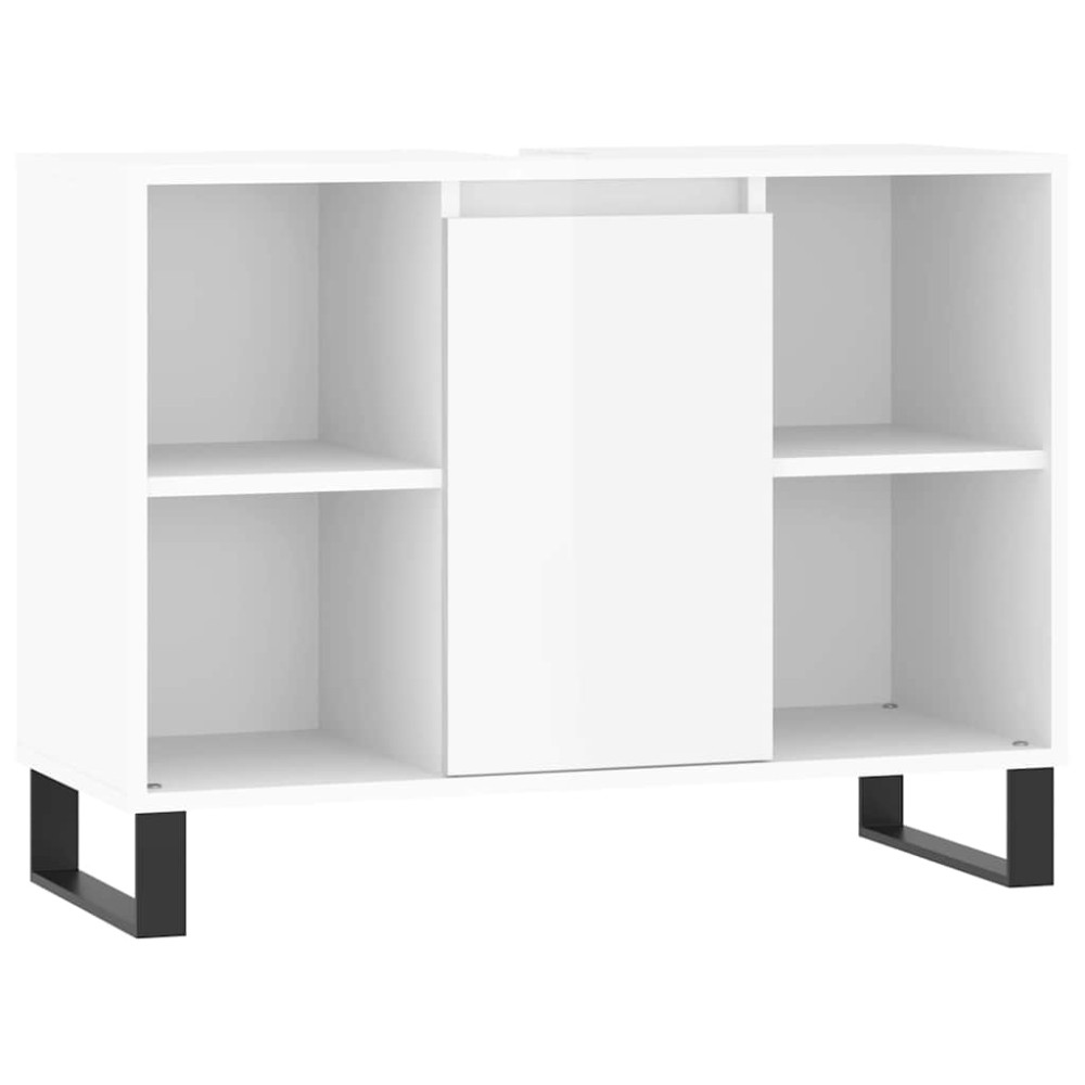 vidaXL Dulap pentru baie, alb extralucios, 80x33x60 cm, lemn compozit