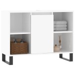 vidaXL Dulap pentru baie, alb extralucios, 80x33x60 cm, lemn compozit vidaXL Dulap pentru baie, alb extralucios, 80x33x60 cm, lemn compozit