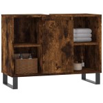 vidaXL Dulap pentru baie, stejar fumuriu, 80x33x60 cm, lemn compozit vidaXL Dulap pentru baie, stejar fumuriu, 80x33x60 cm, lemn compozit