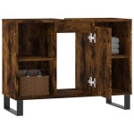 vidaXL Dulap pentru baie, stejar fumuriu, 80x33x60 cm, lemn compozit vidaXL Dulap pentru baie, stejar fumuriu, 80x33x60 cm, lemn compozit