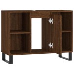 vidaXL Dulap pentru baie, stejar maro, 80x33x60 cm, lemn compozit vidaXL Dulap pentru baie, stejar maro, 80x33x60 cm, lemn compozit
