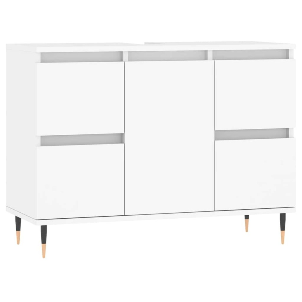 vidaXL Dulap pentru baie, alb, 80x33x60 cm, lemn compozit