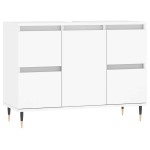 vidaXL Dulap pentru baie, alb, 80x33x60 cm, lemn compozit vidaXL Dulap pentru baie, alb, 80x33x60 cm, lemn compozit