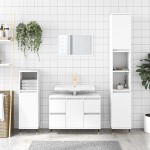 vidaXL Dulap pentru baie, alb, 80x33x60 cm, lemn compozit vidaXL Dulap pentru baie, alb, 80x33x60 cm, lemn compozit