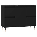 vidaXL Dulap pentru baie, negru, 80x33x60 cm, lemn compozit vidaXL Dulap pentru baie, negru, 80x33x60 cm, lemn compozit