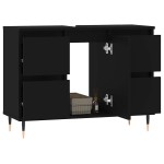 vidaXL Dulap pentru baie, negru, 80x33x60 cm, lemn compozit vidaXL Dulap pentru baie, negru, 80x33x60 cm, lemn compozit