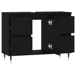 vidaXL Dulap pentru baie, negru, 80x33x60 cm, lemn compozit vidaXL Dulap pentru baie, negru, 80x33x60 cm, lemn compozit