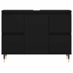 vidaXL Dulap pentru baie, negru, 80x33x60 cm, lemn compozit vidaXL Dulap pentru baie, negru, 80x33x60 cm, lemn compozit