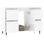 vidaXL Dulap pentru baie, alb extralucios, 80x33x60 cm, lemn compozit vidaXL Dulap pentru baie, alb extralucios, 80x33x60 cm, lemn compozit