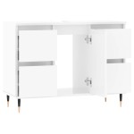 vidaXL Dulap pentru baie, alb extralucios, 80x33x60 cm, lemn compozit vidaXL Dulap pentru baie, alb extralucios, 80x33x60 cm, lemn compozit